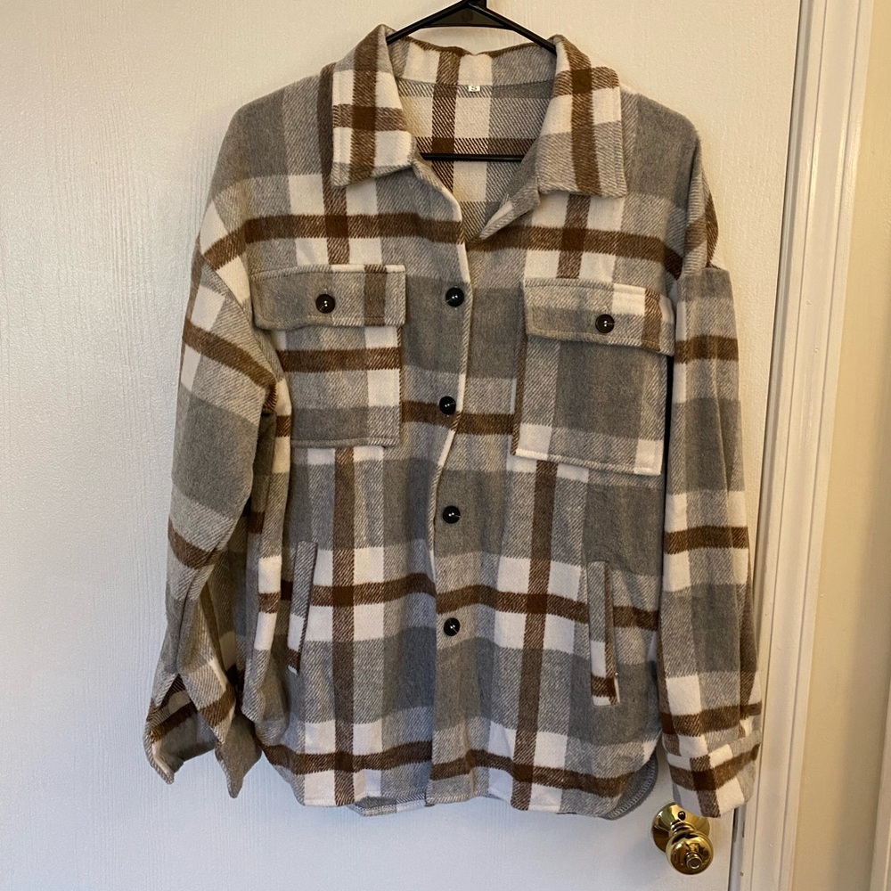 Amazon Plaid Shacket - Picture 3 of 6